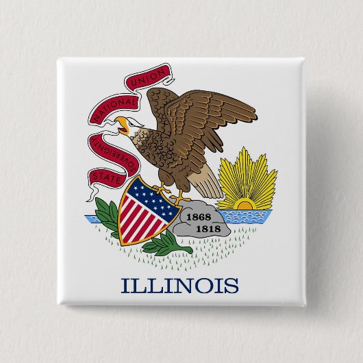 Schaltfläche mit Flagge von Illinois Button (Vorderseite)
