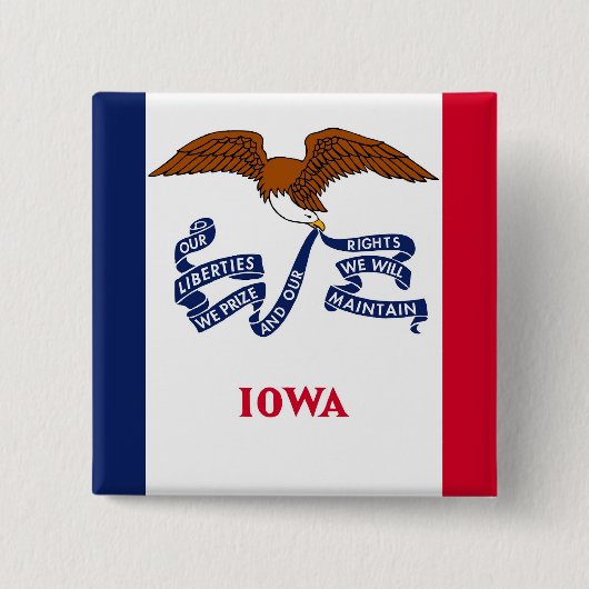 Schaltfläche mit Flagge von Iowa Button (Vorderseite)