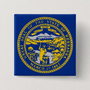 Schaltfläche mit Flagge von Nebraska Button