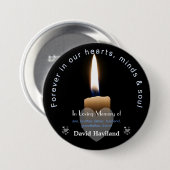 Schaltfläche mit Lit Candle als Memorial HAMbyWG Button (Vorne & Hinten)