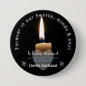 Schaltfläche mit Lit Candle als Memorial HAMbyWG Button (Vorderseite)