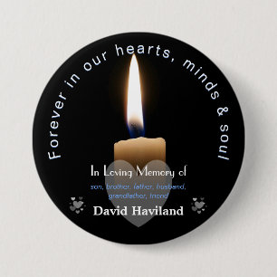 Schaltfläche mit Lit Candle als Memorial HAMbyWG Button