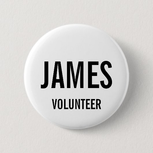 Schaltfläche "Modern White Volunteer Name" Button (Vorderseite)