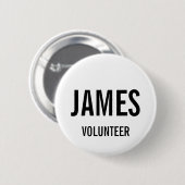 Schaltfläche "Modern White Volunteer Name" Button (Vorne & Hinten)