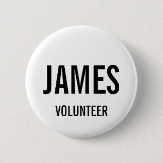 Schaltfläche "Modern White Volunteer Name" Button