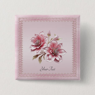 Schaltfläche Moderne rosa Blume Button