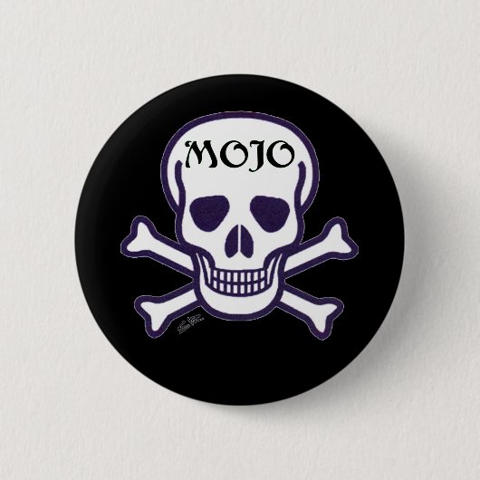 Schaltfläche Mojo Skull Schwarz Button (Vorderseite)