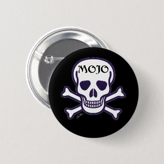 Schaltfläche Mojo Skull Schwarz Button (Vorne & Hinten)