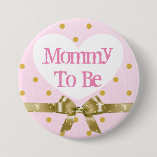 Schaltfläche "MOME TO BE Pink and Gold Baby Shoote Button