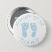Schaltfläche "Mommy to be Blue and White Baby Show Button (Vorne & Hinten)