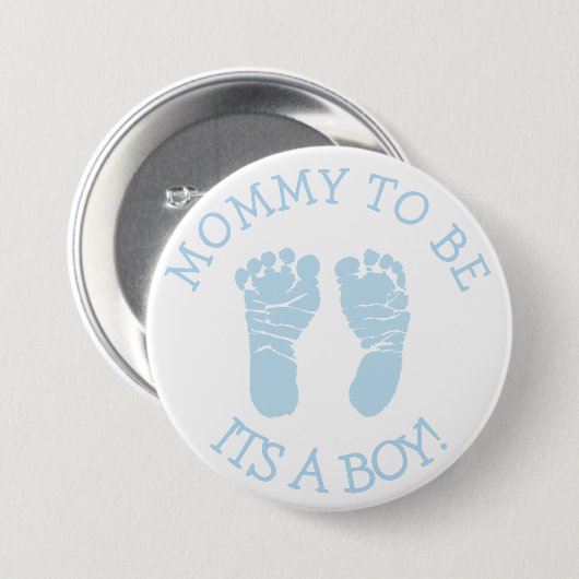 Schaltfläche "Mommy to be Blue and White Baby Show Button (Vorne & Hinten)
