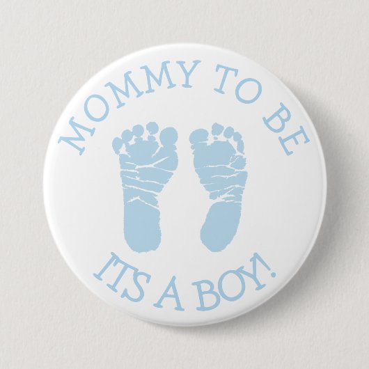 Schaltfläche "Mommy to be Blue and White Baby Show Button (Vorderseite)