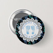 Schaltfläche "Mommy to be Blue & Black Baby Shower Button (Vorne & Hinten)
