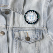 Schaltfläche "Mommy to be Blue & Black Baby Shower Button (Beispiel)