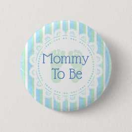 Schaltfläche "Mommy to be Blue Green Baby Shower" Button