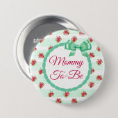 Schaltfläche Mommy to be Floral Chic Rose Button (Vorne & Hinten)