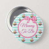 Schaltfläche Mommy to be Floral Chic Rose Button (Vorne & Hinten)