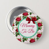 Schaltfläche Mommy to be Floral Chic Rose Button (Vorne & Hinten)