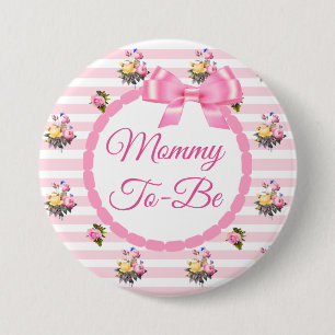 Schaltfläche Mommy to be Floral Chic Rose Button