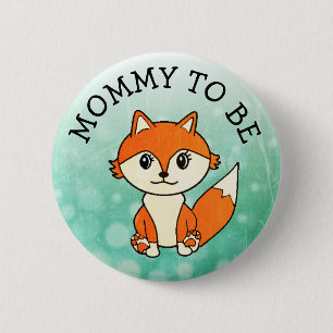 Schaltfläche "Mommy to be Forest Animals Fox Baby  Button