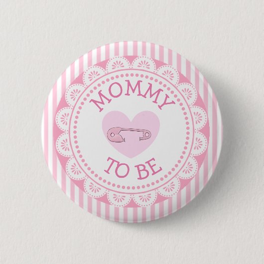 Schaltfläche "Mommy to be Pink Heart Baby Shower" Button (Vorderseite)