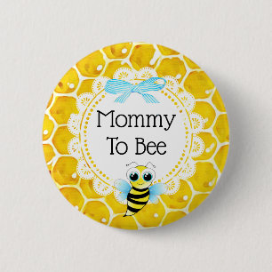 Schaltfläche "Mommy to Bee Honeycomb Baby Shower" Button