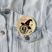 Schaltfläche "Monogram Q Halloween Sky Hexen Spide Button (Beispiel)