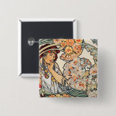 Schaltfläche: Mucha - Sprache der Blume Button (Vorne & Hinten)