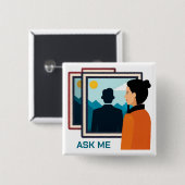 Schaltfläche "Museumsdoktor Frag Me" Button (Vorne & Hinten)