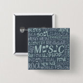 Schaltfläche Musik Genres Word Collage Button (Vorne & Hinten)