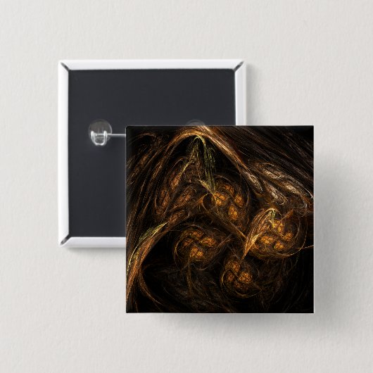 Schaltfläche "Mutter Erde Abstrakte Kunst" (Quadra Button (Vorne & Hinten)