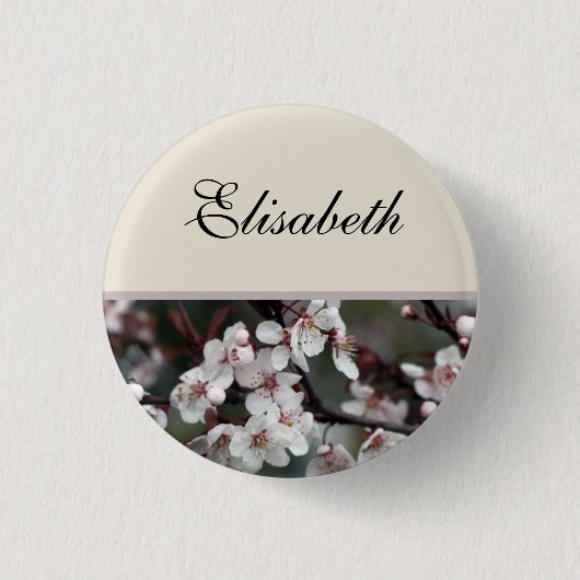 Schaltfläche Name der Pflaume-Blume Button (Vorderseite)