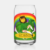 Schaltfläche "Name des Kleeblatts Leprechaun" Dosenglas (Vorderseite)