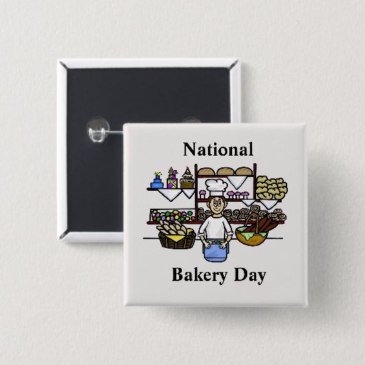 Schaltfläche "National Bakery Day" mit Backwaren Button (Vorne & Hinten)