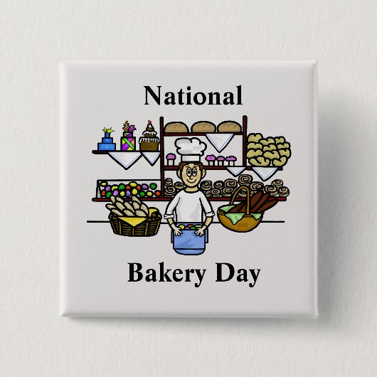 Schaltfläche "National Bakery Day" mit Backwaren Button (Vorderseite)
