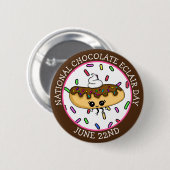 Schaltfläche "National Chocolate Eclair Day" am 22 Button (Vorne & Hinten)