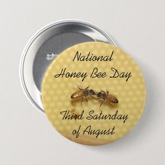 Schaltfläche "National Honey Bee Day" Button (Vorne & Hinten)