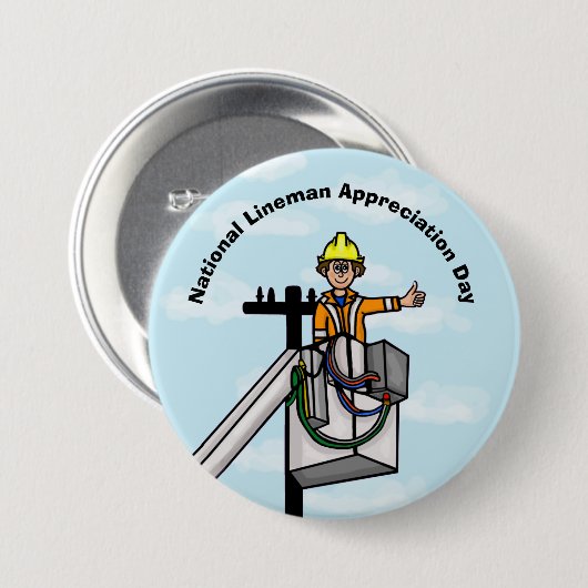 Schaltfläche "National Lineman Appreciation Day" Button (Vorne & Hinten)