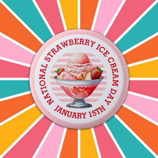 Schaltfläche "National Strawberry Ice Day" Button