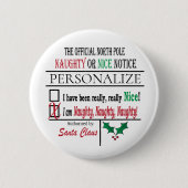 Schaltfläche "Naughty" oder "Nice" personalisieren Button (Vorderseite)