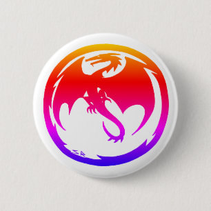 Schaltfläche Neon Dragon weiß Button