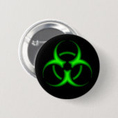 Schaltfläche Neon Green Biogefährdung Symbol Button (Vorne & Hinten)