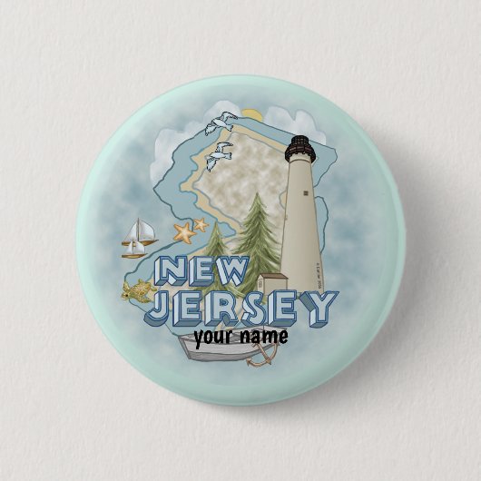 Schaltfläche "New Jersey Lighthouse Button" Button (Vorderseite)