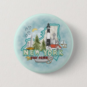 Schaltfläche "New York Lighthouse Button" Button