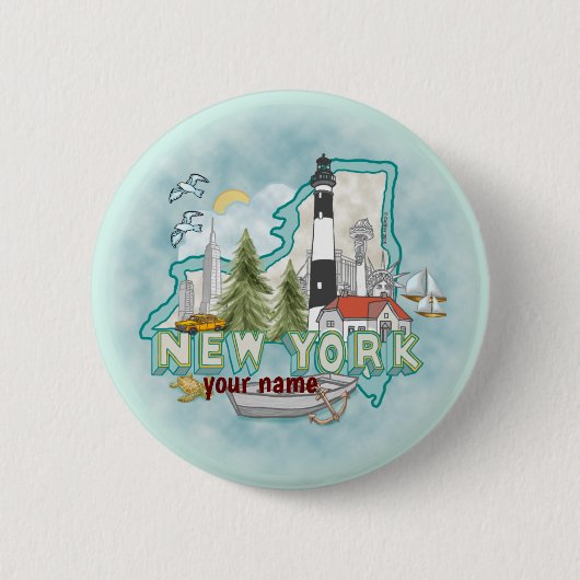 Schaltfläche "New York Lighthouse Button" Button (Vorderseite)