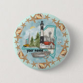 Schaltfläche "New York Muscheln Lighthouse Button" Button (Vorderseite)
