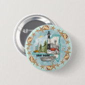 Schaltfläche "New York Muscheln Lighthouse Button" Button (Vorne & Hinten)