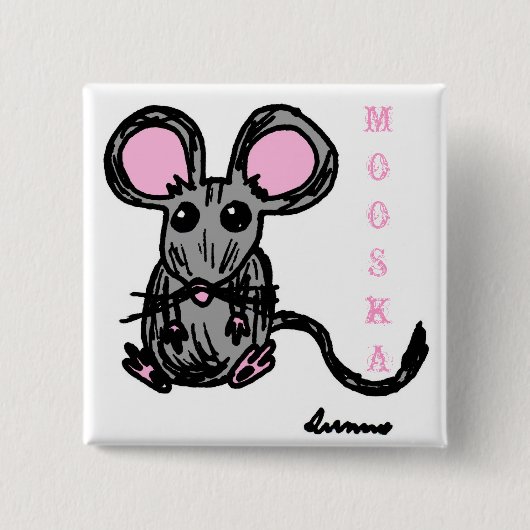 Schaltfläche niedlich Mooska Mouse Button (Vorderseite)