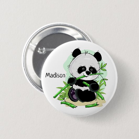 Schaltfläche "niedlich Panda individuelle Name" Button (Vorne & Hinten)