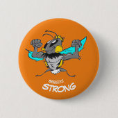 Schaltfläche "niedlich Strong Bumble Bee Cartoon" Button (Vorderseite)